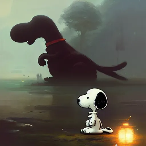 Image similar to snoopy, sharp focus, illustration, highly detailed, digital painting, concept art, matte, art by ruan jia and wlop and greg rutkowski, masterpiece