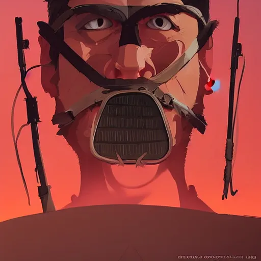 Image similar to face icon stylized minimalist mad max 2 : the road warrior, loftis, cory behance hd by jesper ejsing, by rhads, makoto shinkai and lois van baarle, ilya kuvshinov, rossdraws global illumination