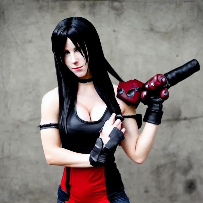 Prompt: tifa lockhart cosplay