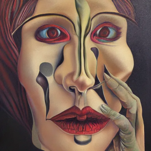 Image similar to a gamblers sorrow, surrealism, oil and acrylic on canvas, high detail