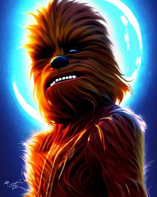 Image similar to chewbacca, portrait shinkai makoto studio ghibli studio key hideaki anno sakimichan stanley artgerm lau rossdraws james jean marc simonetti elegant highly detailed digital painting artstation pixiv