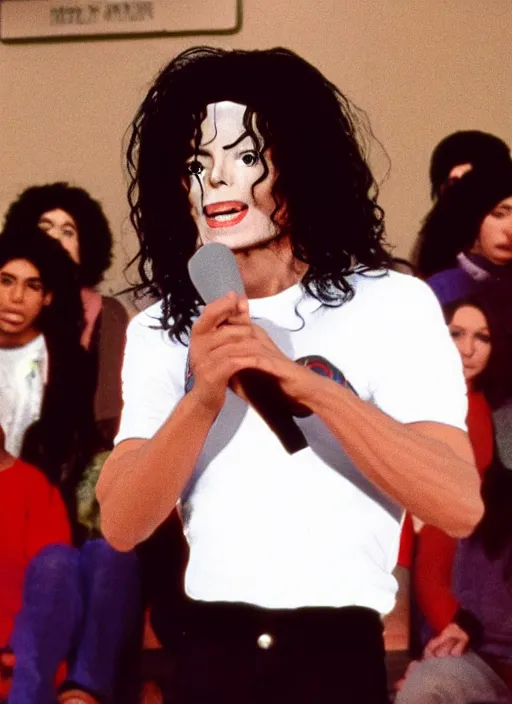 Prompt: film still of michael jackson as a guest on south park, 4k
