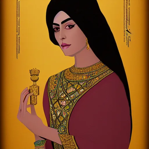 Prompt: Beautiful Portrait of a Persian Princess who is an architect, beautiful princess, Persian painting, architect, trending on artstation