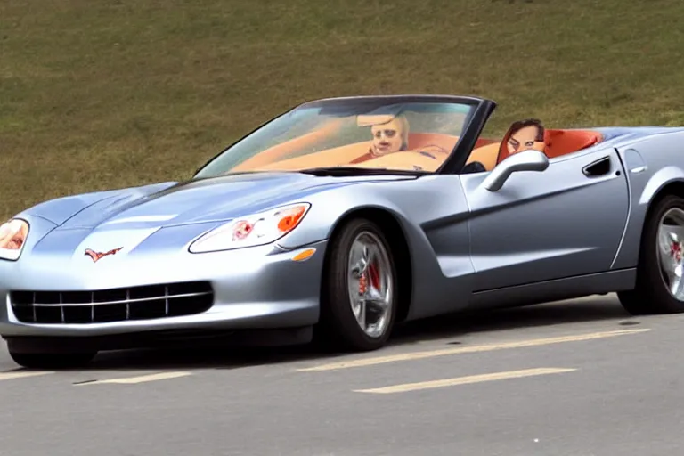 Image similar to don vito driving a convertible corvette