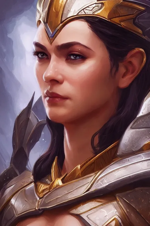 Image similar to amazon valkyrie athena, d & d, fantasy, portrait, highly detailed, headshot, digital painting, trending on artstation, concept art, sharp focus, illustration, art by artgerm and greg rutkowski and magali villeneuve