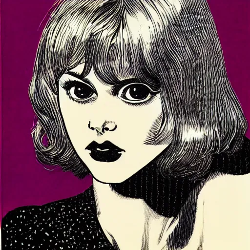 Image similar to theres a star in her eyes and she knows it, portrait, by guido crepax