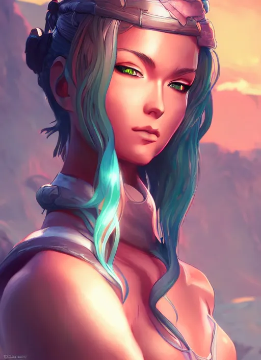 Prompt: Mermaid in apex legends as an anime character digital illustration portrait design by Ross Tran, artgerm detailed, soft lighting