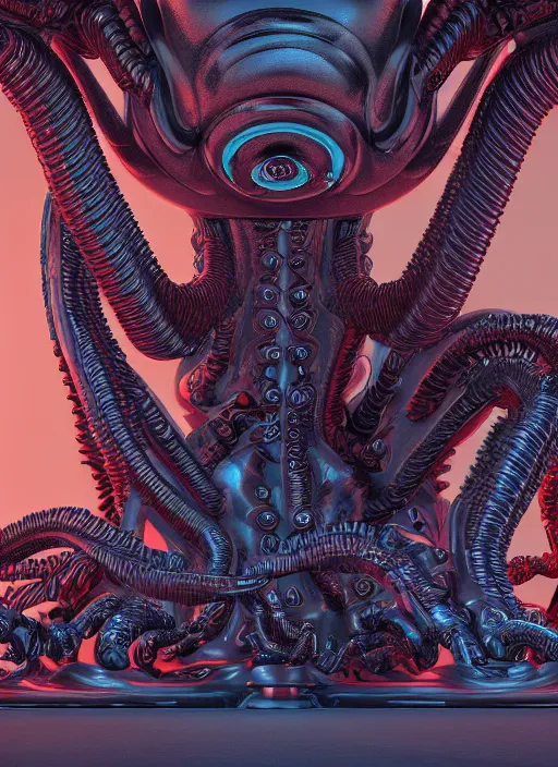 Prompt: a highly detailed landscape of recursive speakers forming a 3 d head. 🔊 head. amplitude and frequency wave visualisation. rainbow xenomorphic. ornate, hyperrealistic, octane render, chiaroscuro, inspired by greg rutkowski, android jones, beeple, shaun tan, frostbite 3 rendered