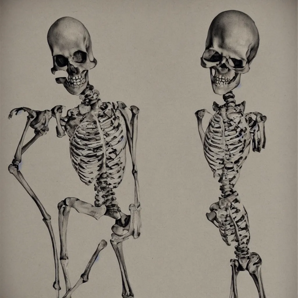 Image similar to a cute vintage skeleton