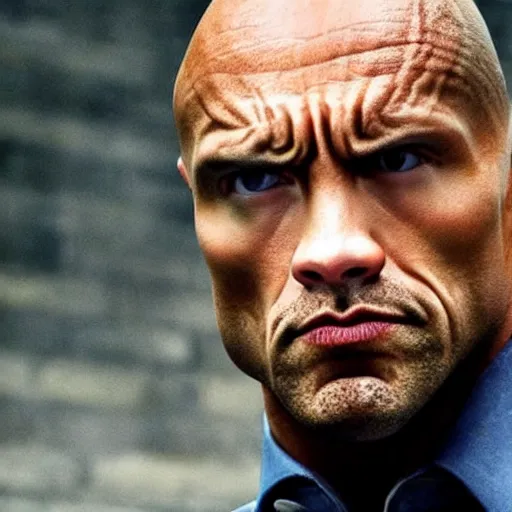 portrait of Dwayne thé rock Johnson with his eyebrow, Stable Diffusion