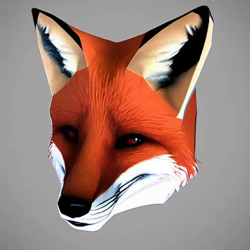 Image similar to a fox as a low poly count portrait