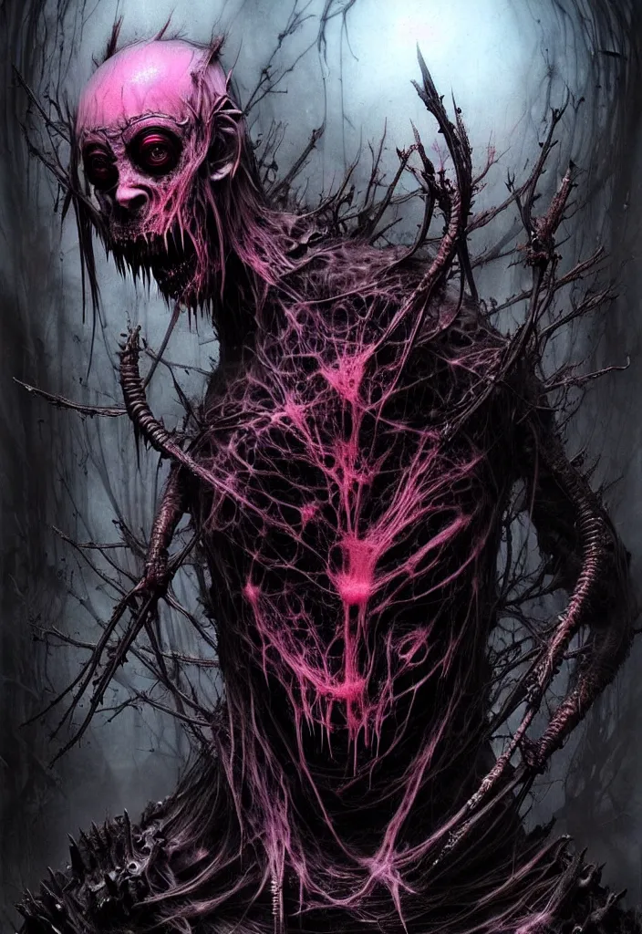 Image similar to a strange eerie magical scary creature in an eerie uncanny hell, transluscent neon, horror, concept art, detailed, award - winning, cinematic, by emil melmoth, by tsutomu nihei, by wayne barlowe,