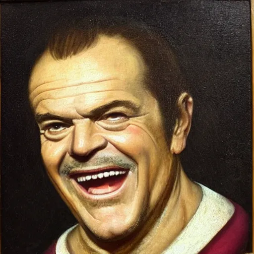 Prompt: a renaissance style portrait painting of Jack Nicholson