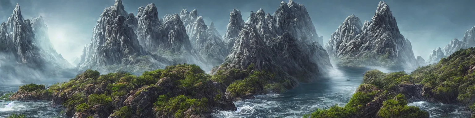 Image similar to an amazing scenic view from an alien world, photo. Hyperrealism