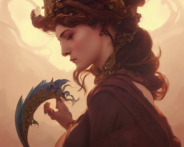 Image similar to photography of kate beaton, deep focus, d & d, fantasy, intricate, elegant, highly detailed, digital painting, artstation, concept art, matte, sharp focus, illustration, hearthstone, art by artgerm and greg rutkowski and alphonse mucha