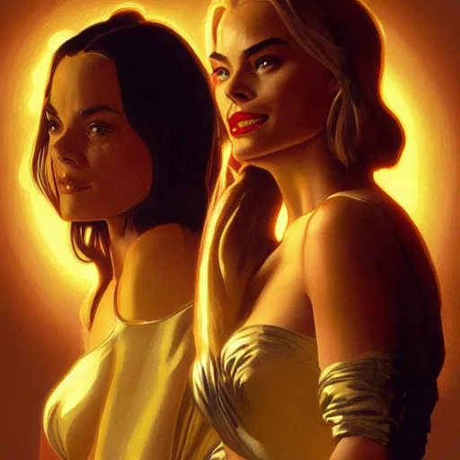 A Close Up Of Jamie Pressly And Margot Robbie One Stable Diffusion Openart