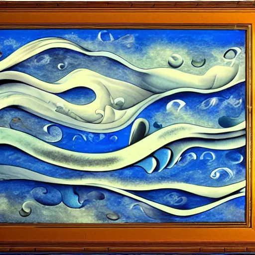 Image similar to instruments, waves, swirls, expansion, dark clouds, whales, medium: transparent overlay, tempera, airbrush