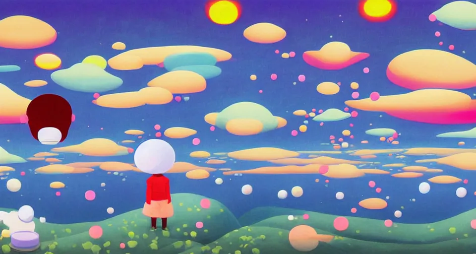 Image similar to a painting of the end of the world by chiho aoshima,