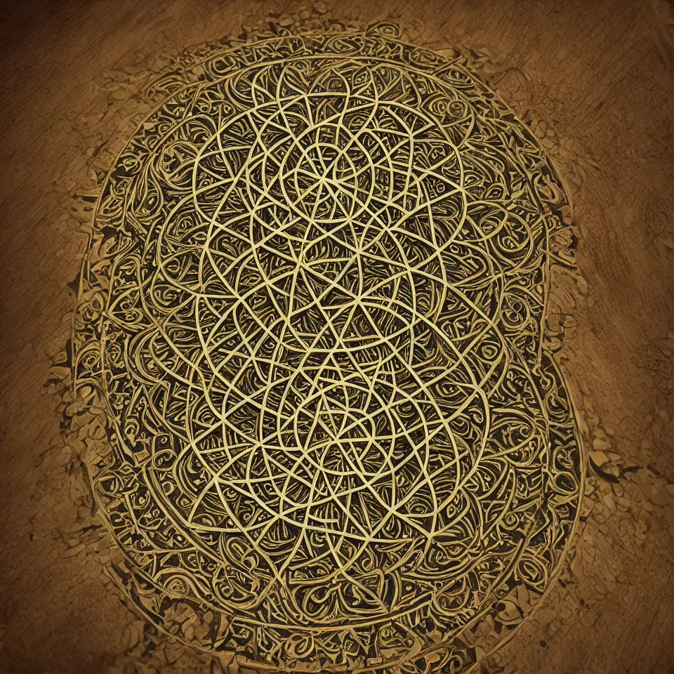 Image similar to seed of life mandala, hyperrealistic, octane render, CGSociety, 8k