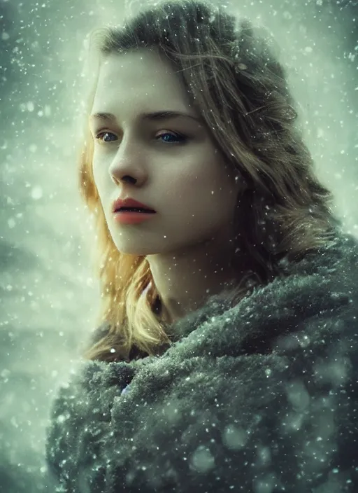 Image similar to cinematic shot epic portraits, hyper realistic, mood lighting, fantasy, detailed winter, highly detailed, super realistic, perfect lighting pixel sorting, style sheet