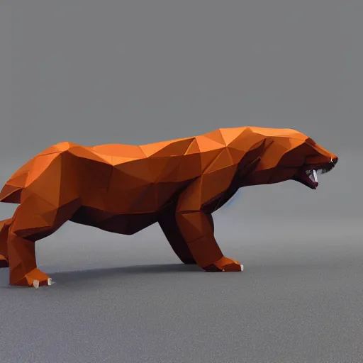 Prompt: a 3d low poly jaguar, realistic, unreal engine, octane render, cycles render