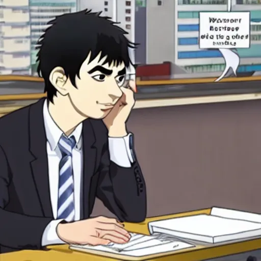 Prompt: Nathan For You, Nathan Fielder, in an anime