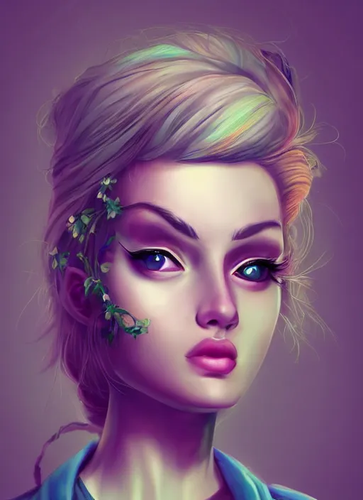 Image similar to aesthetic beautiful radiant digital art of a woman with googly eyes, trending on artstation