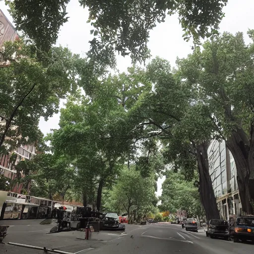 Prompt: the trees are taking over the city