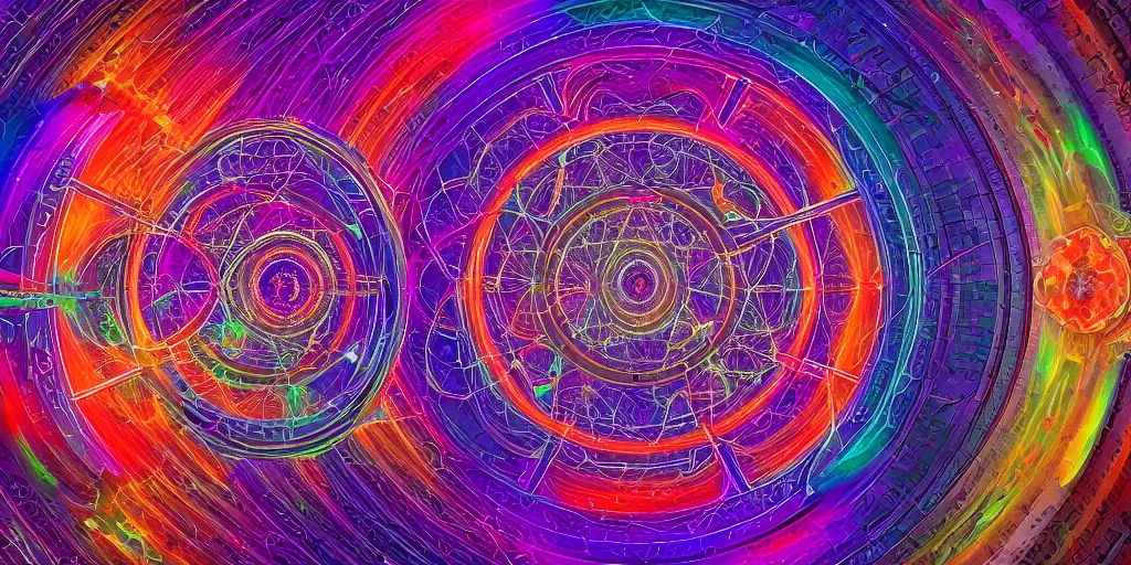 Image similar to trasnformation into transcendence into collaborative intelligence, endless collaboration with ai, connectedness, body, by alex grey, album cover, award winning, beautiful, colorful, volumetric lighting, trending on artstation, cinematic