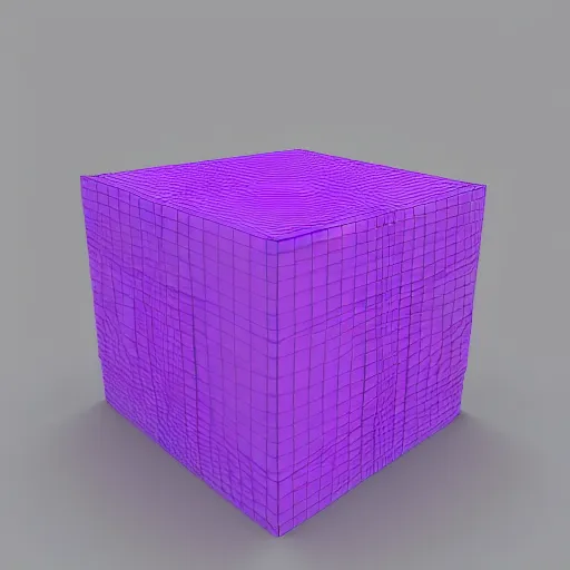 Image similar to 3 d cube render in a vast purple ocean