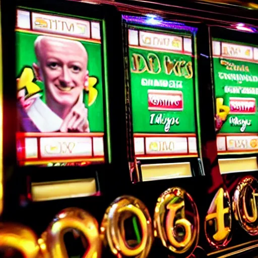 Prompt: snooker legend Steve Davis themed slot machine