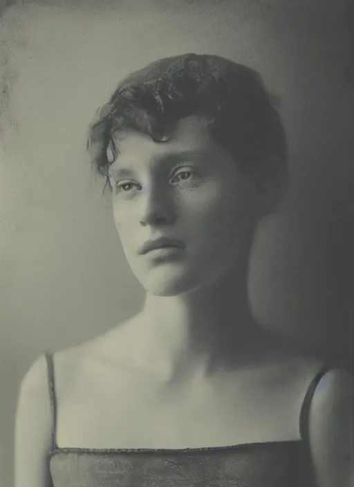 Image similar to portrait of a young irish women, photo realistic, elegant, award winning photograph, parallax, cinematic lighting, ambrotype wet plate collodion by richard avedon and shane balkowitsch