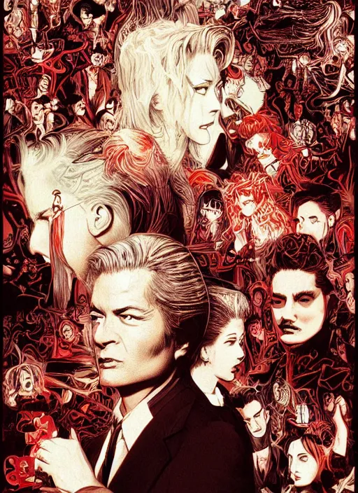 Prompt: twin peaks movie poster art by yoshitaka amano