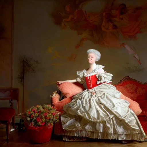 Image similar to photo of W.A. Mozart Fragonard style, 8k,