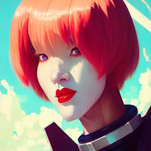 Image similar to portrait of Rei Ayanami, League of Legend illustration, asymmetrical, profile picture, Organic Painting, sunny day, Matte Painting, bold shapes, hard edges, street art, trending on artstation, by Sam Youn and Gil Elvgren and Sachin Teng