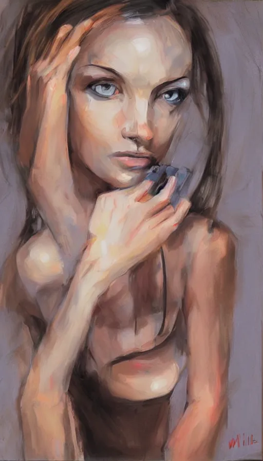 Image similar to techno artwork, by emilia wilk