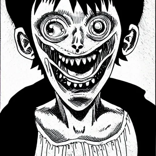 Prompt: manga panel, junji ito, body horror, horror, terrifying, nightmare fuel, scary,