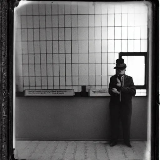 Image similar to Nintendo's Mario in the immigration office on Ellis Island. Daguerreotype