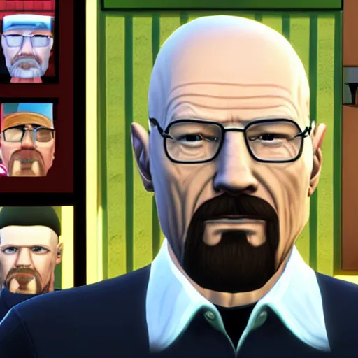 Prompt: walter white in the sims 4