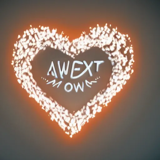 Image similar to a heart with the name alex written on it, cute, high detail, well lit, octane render, blender, particles,