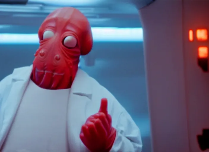 Image similar to film still of zoidberg in the scifi movie, 4 k