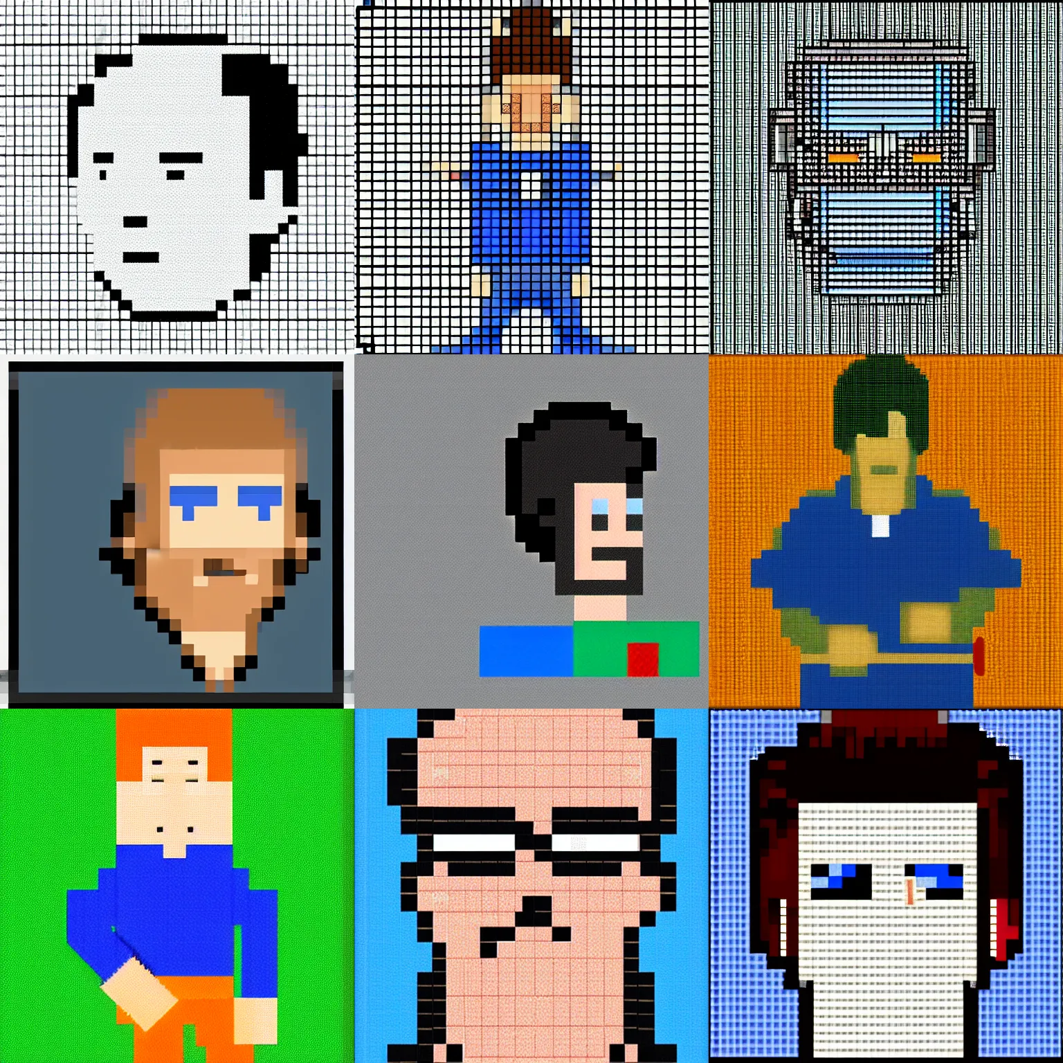 Prompt: minimalist pixelart of rick aston from rick roll video, # pixelart