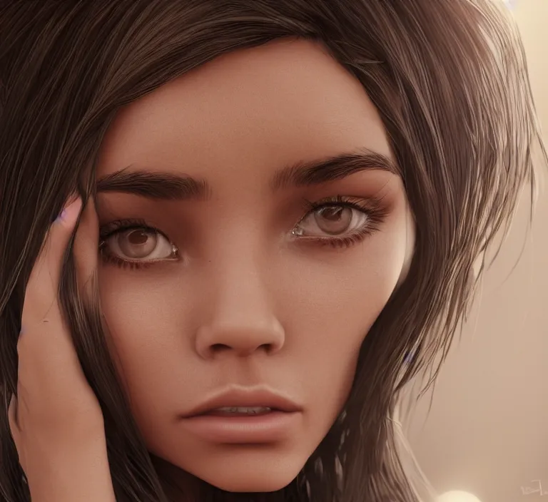 Prompt: madison beer, au naturel, hyper detailed, digital art, trending in artstation, cinematic lighting, studio quality, smooth render, unreal engine 5 rendered, octane rendered