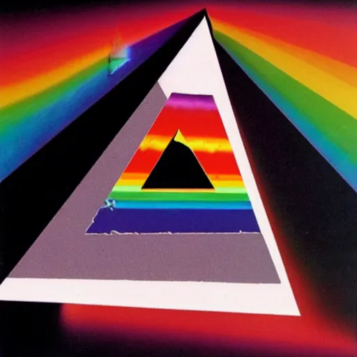 Image similar to the essence of Pink Floyd - The Dark Side of the Moon converted into an object that can be held in one's hand