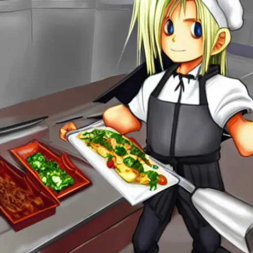 Image similar to sephiroth as a chef