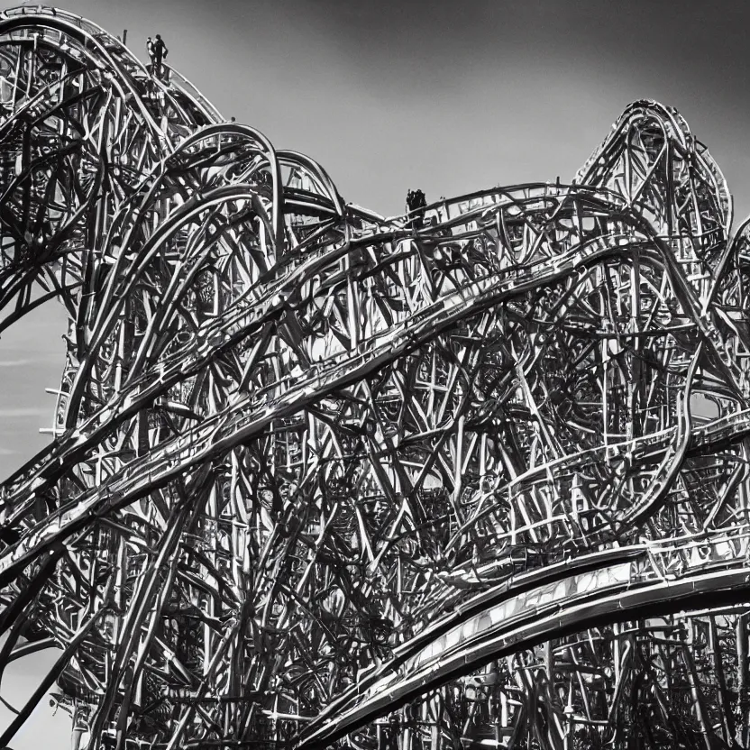 Image similar to deadly rollercoaster, cinematic, day