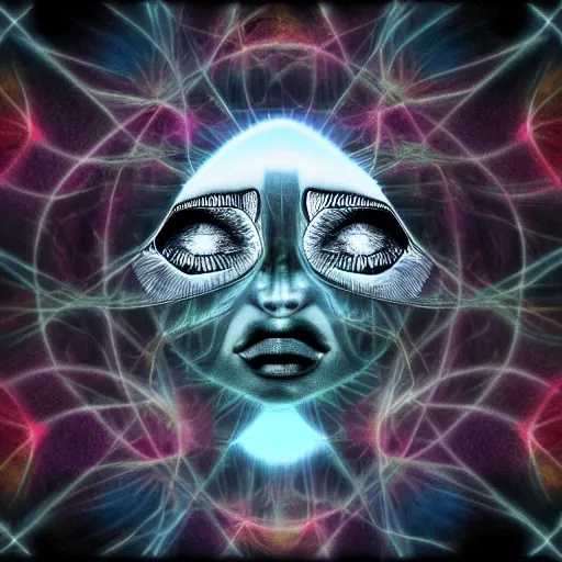 Prompt: prying open my third eye, digital art, 8 k