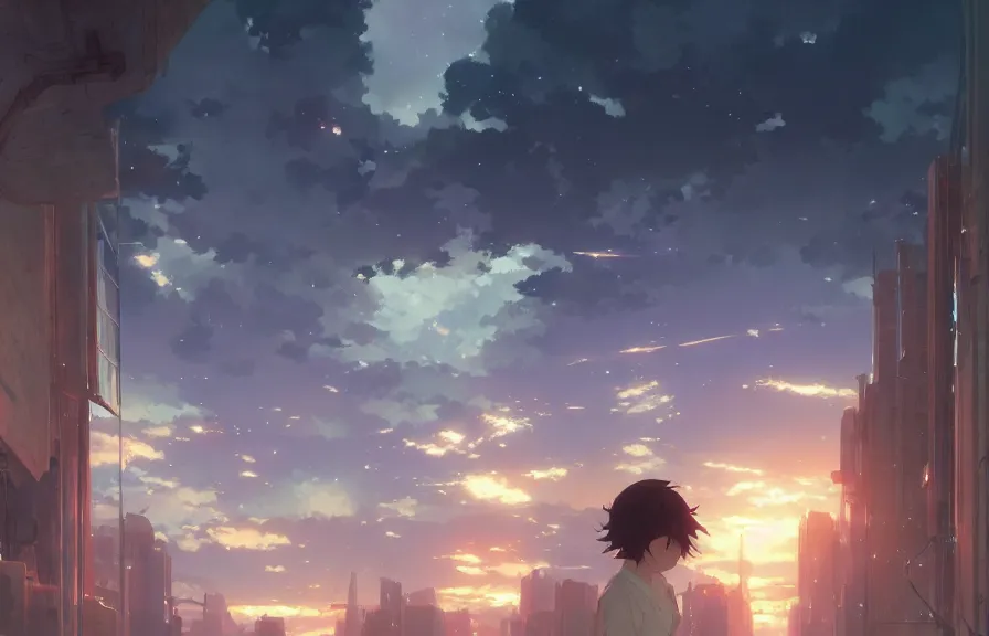 Image similar to makoto shinkai concept art of the spacetime nexus dimension, key visual, ambient lighting, highly detailed, digital painting, artstation, concept art, sharp focus, by makoto shinkai and akihiko yoshida and hidari and wlop and greg rutkowski