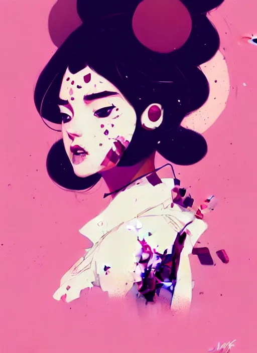 Image similar to highly detailed graffiti of a beautiful woman with a beutiful make up, by atey ghailan, by greg rutkowski, by greg tocchini, by james gilleard, by joe fenton, by kaethe butcher, pink, celeste, cream and white color scheme, award winning details, trending on instagram