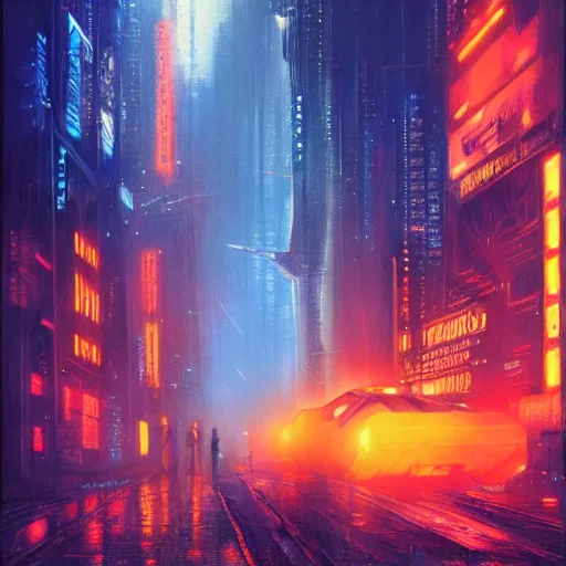 Prompt: ultra realistic portrait painting of blade runner 2 0 4 9, art by bruce pennington, 4 k, ultra realistic, highly detailed, epic lighting